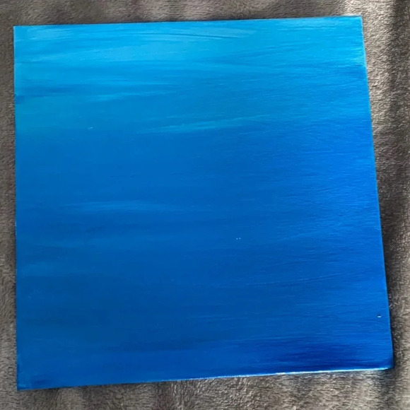 “Blues II” Original art on an 8” x 8” canvas board in various shades of blue - Picture 6 of 7